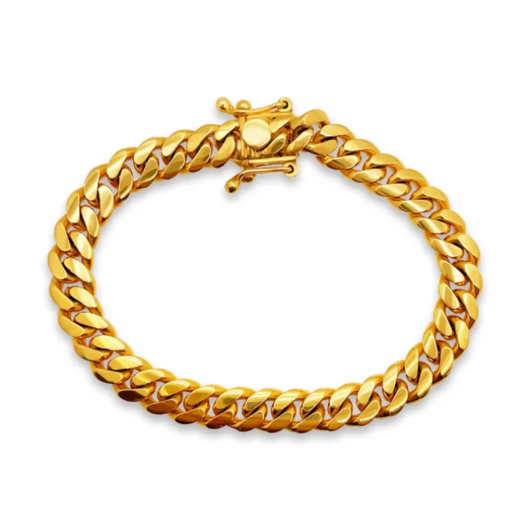 Pulsera Cubana 20cm Oro Amarillo Maciza 18K