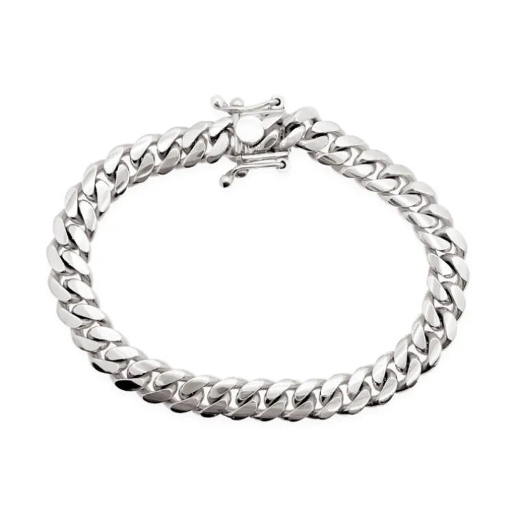 Pulsera Cubana 20cm Plata de Ley Maciza 925