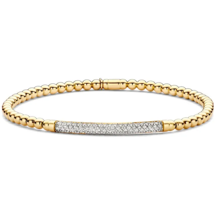 Pulsera de Diamantes y Oro Elástica Colette Barra