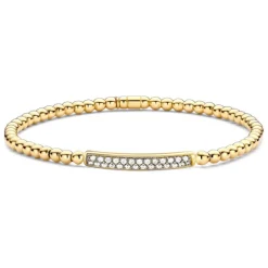 Pulsera de Diamantes y Oro Elástica Barra Media Colette