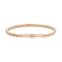Pulsera de Oro Elástica y Barra con Estrella de Diamantes Colette