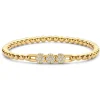 Pulsera de Oro y Tres Rosetones Grandes de Diamantes Colette