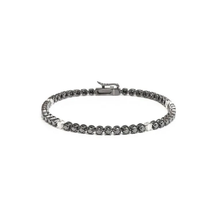 Pulsera Diamantes Negros y Blancos Riviere Black Power