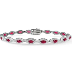Pulsera Diamantes y Rubís Marquise Riviere