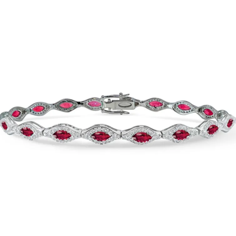 Pulsera Diamantes y Rubís Marquise Riviere