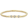 Pulsera Elástica de Oro y Diamantes con Tres Rosetones Colette