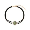 Pulsera Granate Verde Y Diamantes Rombo New Wave