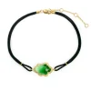 Pulsera Granate Verde Y Diamantes Nube New Wave
