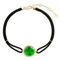 Pulsera Granate Verde Y Diamantes New Wave