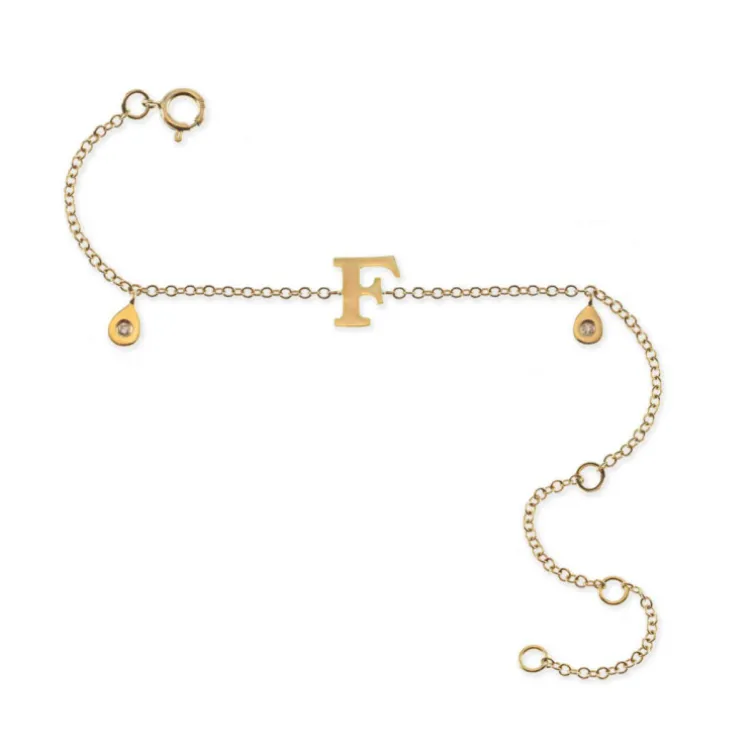 Pulsera Inicial Letra F Mini Details