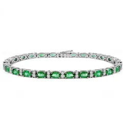 Pulsera oro blanco esmeraldas y diamantes Riviere Royal