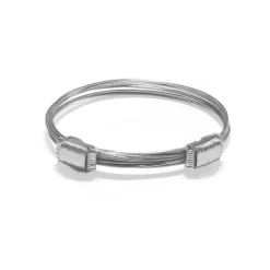 Pulsera Oro Blanco Nudo Corredera 8 Hilos