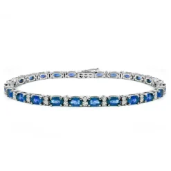 Pulsera oro blanco zafiros y diamantes Riviere Royal