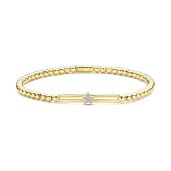 Pulsera Oro Elástica y Barra con Estrella de Diamantes Colette