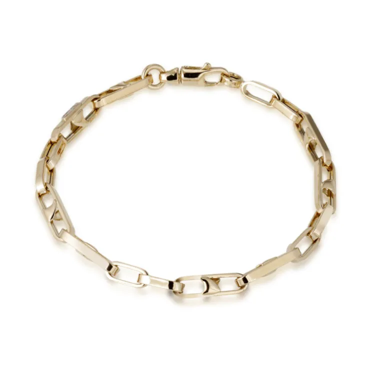 Pulsera Oro 18K Eslabon Barra 18Cm