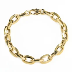 Pulsera Oro 18K Eslabon Bisel 15X9