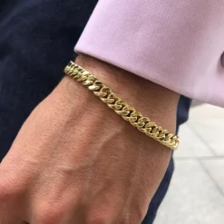 Pulsera Oro 18K Eslabon Cubano 7.5Mm
