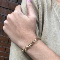 Pulsera Oro 18K Eslabon Gallon 13X7 19Cm
