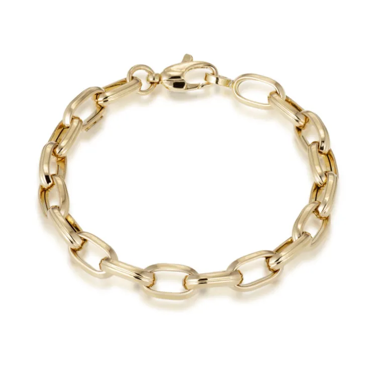 Pulsera Oro 18K Eslabon Gallon 13X7 18Cm