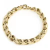 Pulsera Oro 18K Eslabon Trenza Tubo 8Mm