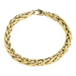 Pulsera Oro 18K Eslabon Trenza Tubo 6Mm