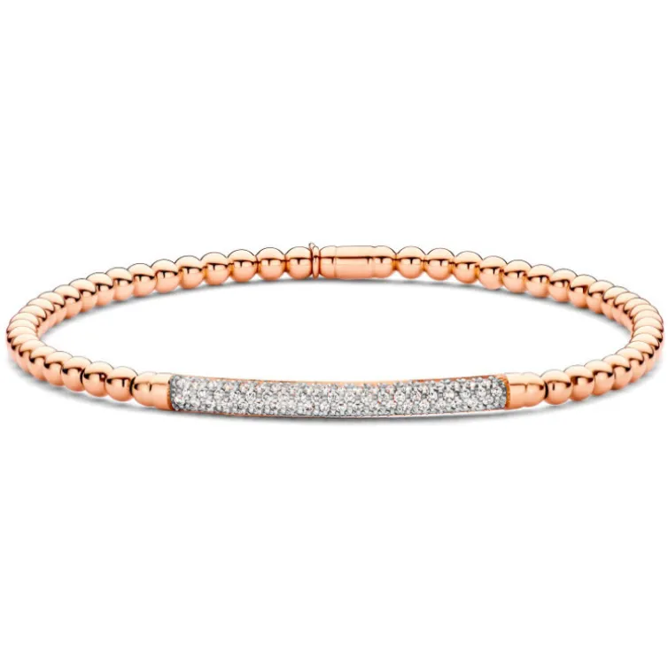 Pulsera Oro y Diamantes Elástica Colette Barra