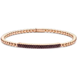 Pulsera Oro y Diamantes Negros Elástica Colette Barra