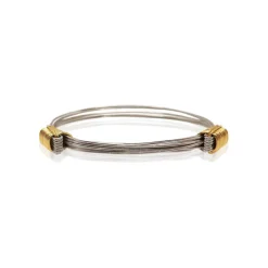 Pulsera Plata Oro Amarillo Nudo Corredera 6 Hilos