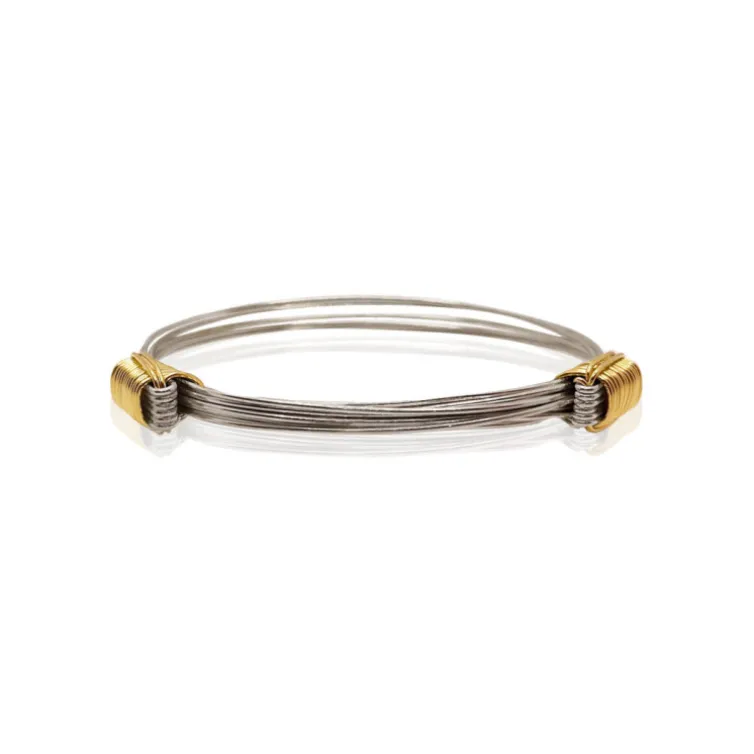 Pulsera Plata Oro Amarillo Nudo Corredera 6 Hilos