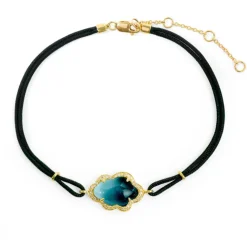 Pulsera Topacio Y Diamantes Nube New Wave