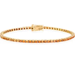 Pulsera Zafiros Amarillo 3.80Ct Oro Amarillo Rainbow
