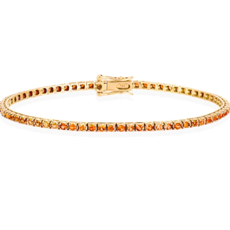 Pulsera Zafiros Amarillo 3.80Ct Oro Amarillo Rainbow