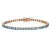 Pulsera Zafiros Azul Claro 6.30Ct Oro Rosa Rainbow