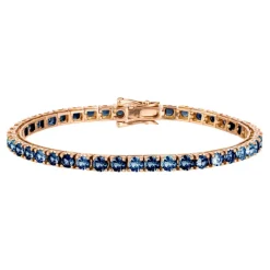 Pulsera Zafiros Azul Claro 9.50Ct Oro Rosa Rainbow