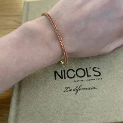 Pulsera Zafiros Naranjas 3.80Ct Oro Amarillo Rainbow
