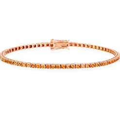 Pulsera Zafiros Naranjas 3.80Ct Oro Rosa Rainbow