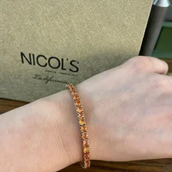Pulsera Zafiros Naranjas 9.50Ct Oro Rosa Rainbow
