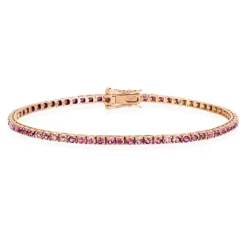 Pulsera Zafiros Rosa Claro 2.45Ct Oro Rosa Rainbow