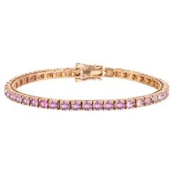 Pulsera Zafiros Rosa 9.50Ct Oro Rosa Rainbow