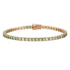 Pulsera Zafiros Verde Claro 6.30Ct Oro Rosa Rainbow