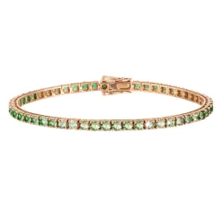 Pulsera Zafiros Verde Claro 6.30Ct Oro Rosa Rainbow