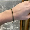 Pulsera Zafiros Verdes Oscuro 3.80Ct Oro Amarillo Rainbow