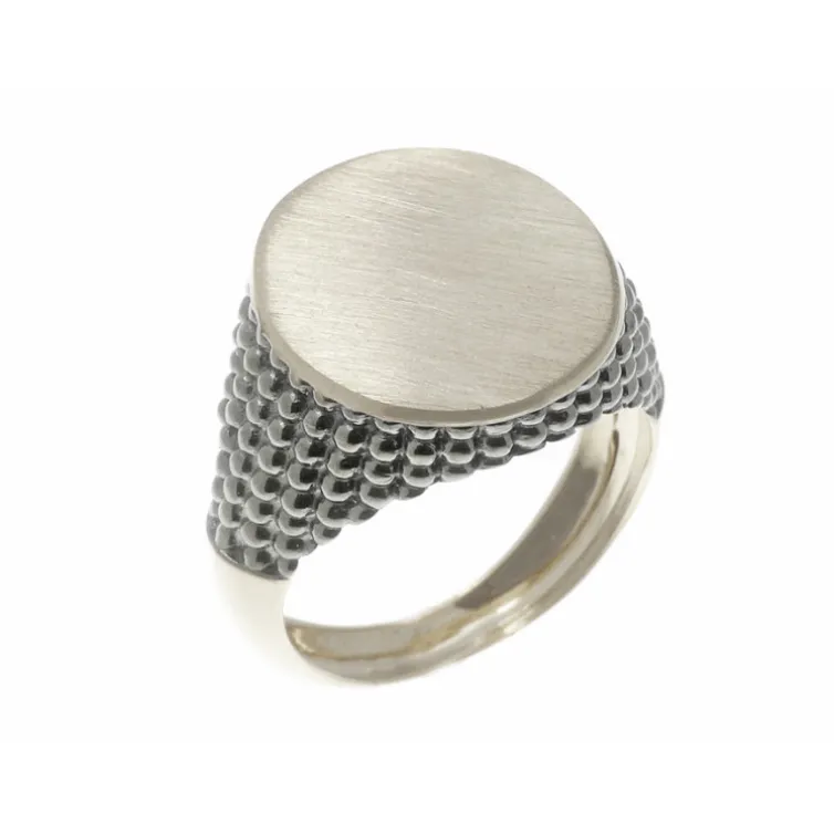 Sello Oro Blanco Mate Oval Moderno