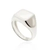 Sello Oro Blanco Mujer Cuadrado Vintage