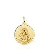 Virgen Del Rosario Medalla 18mm Bisel Liso 18K